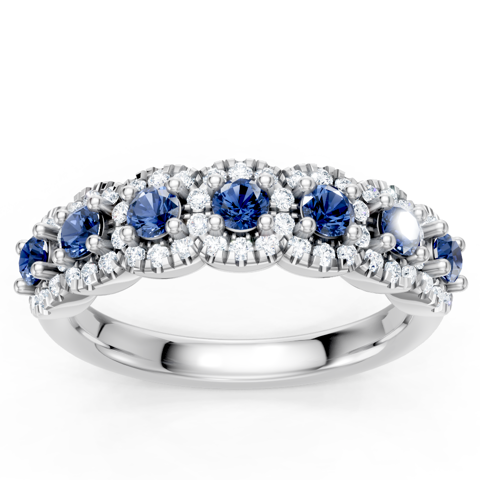 Diamond & Sapphire halo band