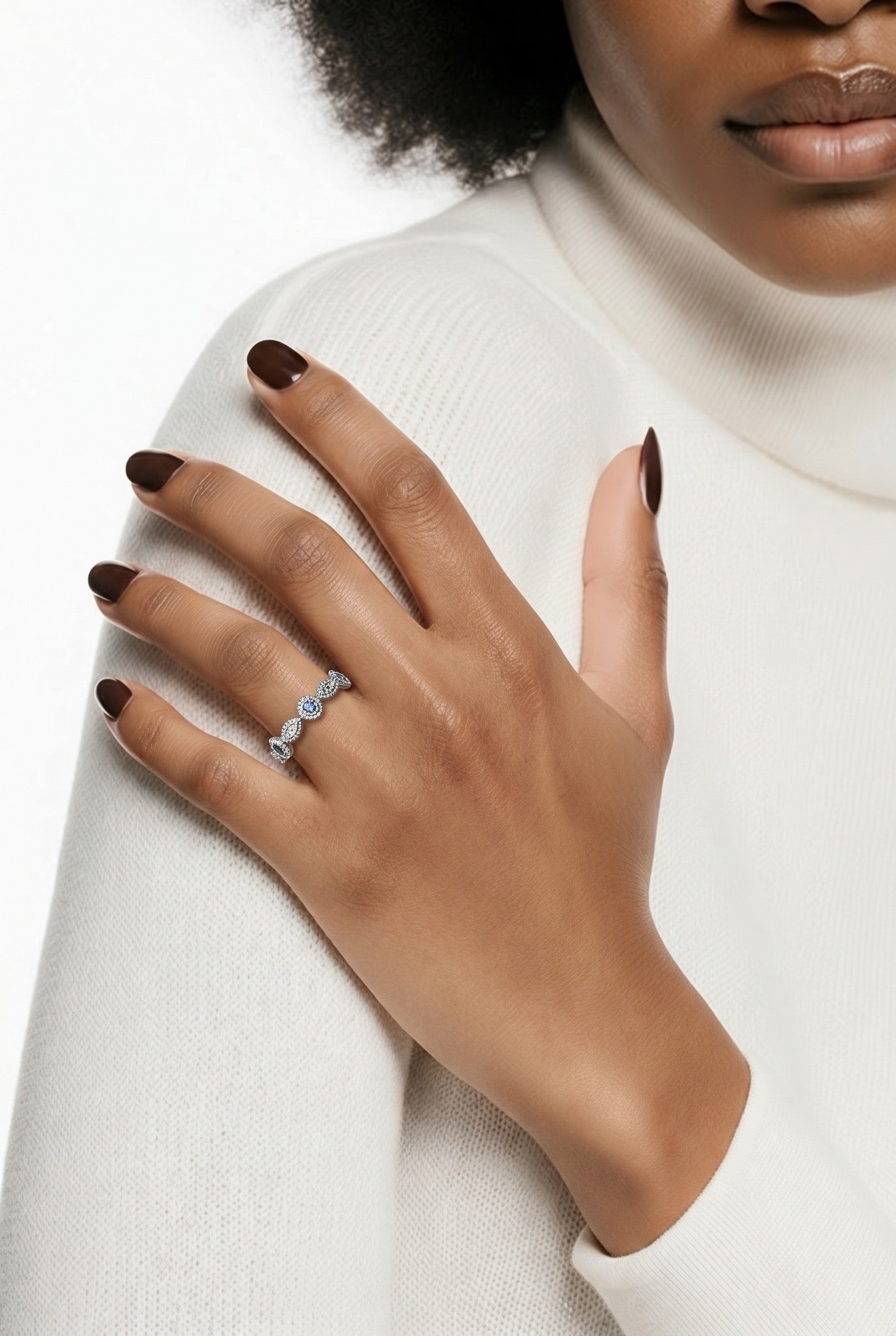 Diamond & Sapphire Stackable Ring