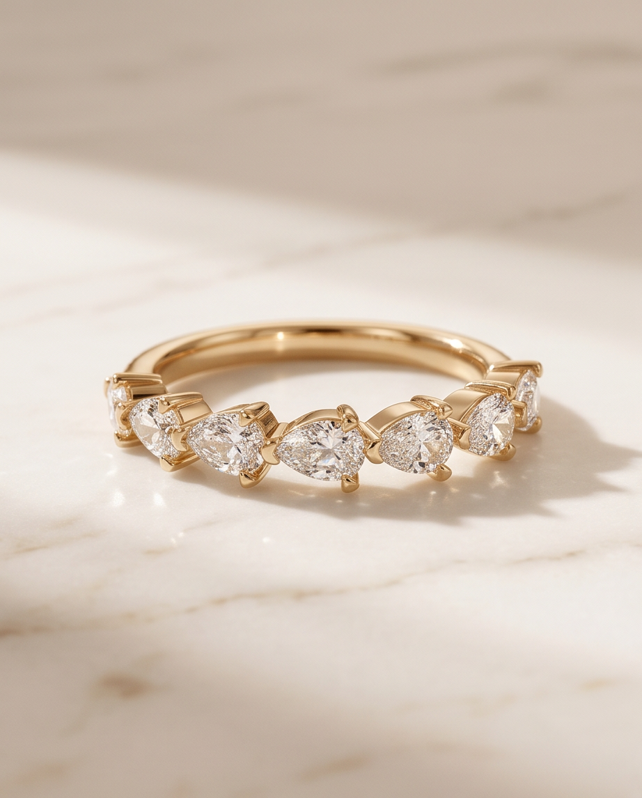 Pear Diamond Band