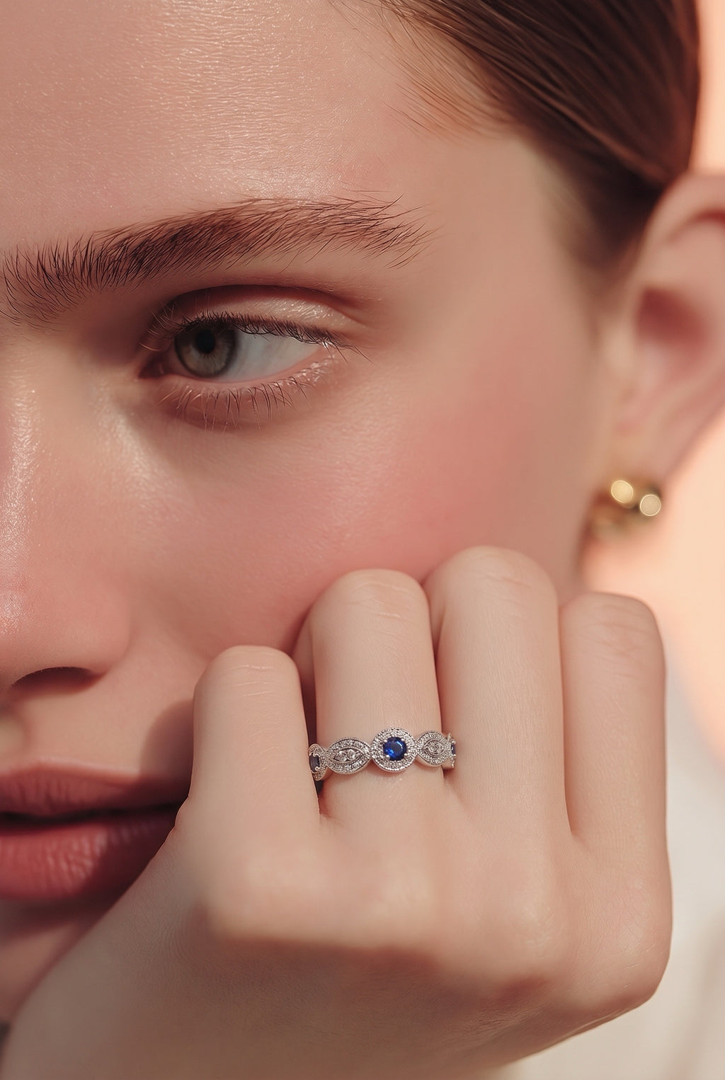 Diamond & Sapphire Stackable Ring