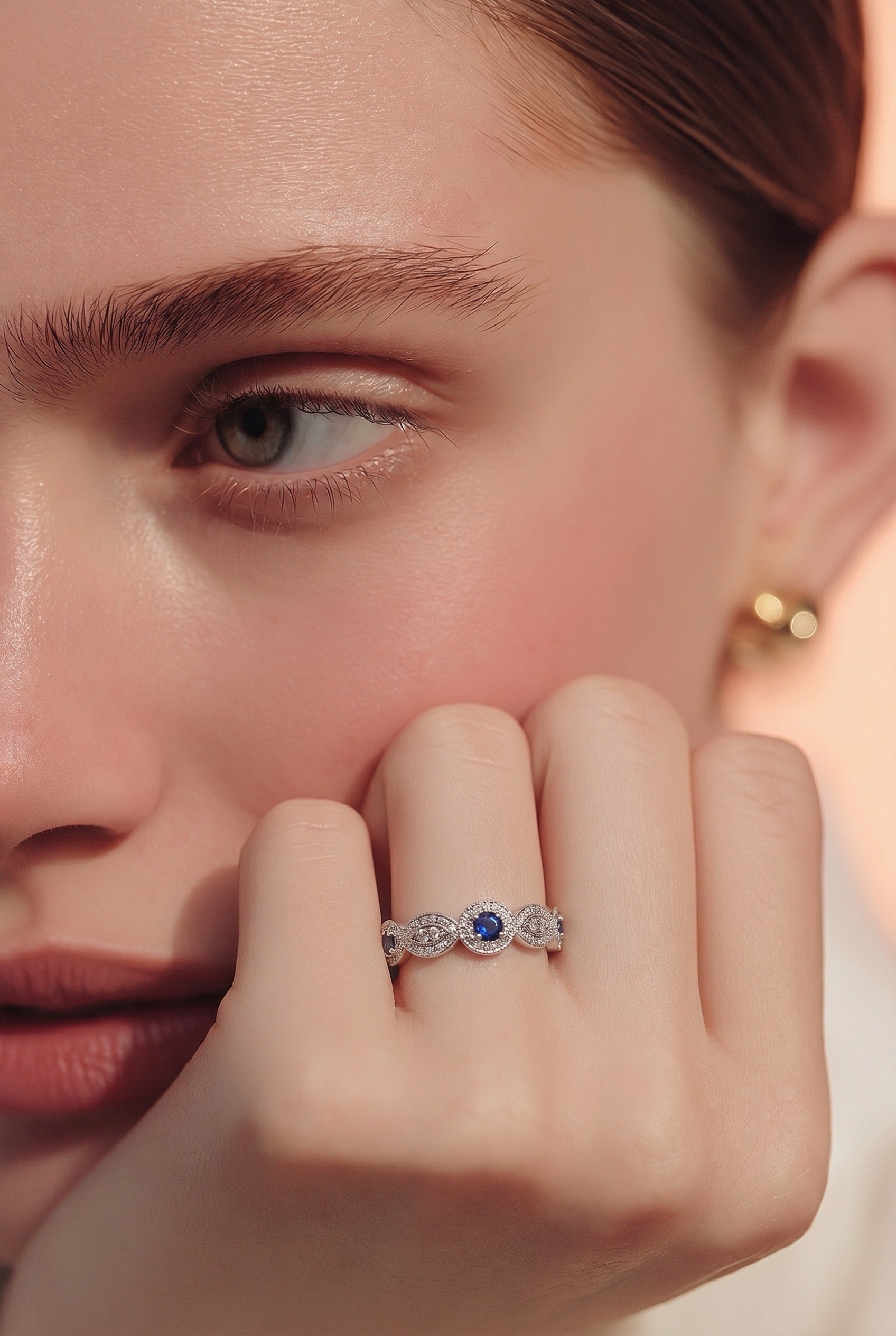 Diamond & Sapphire Stackable Ring
