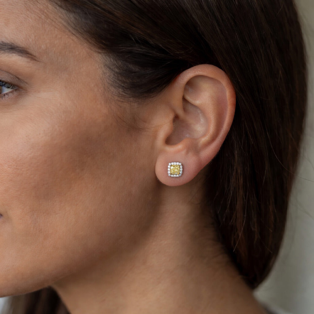 Canary Yellow Diamond Studs