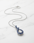 Blue & White Sapphire Necklace