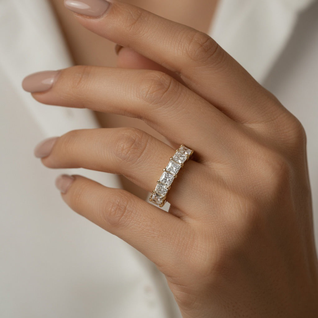 Asscher Cut Diamond Band