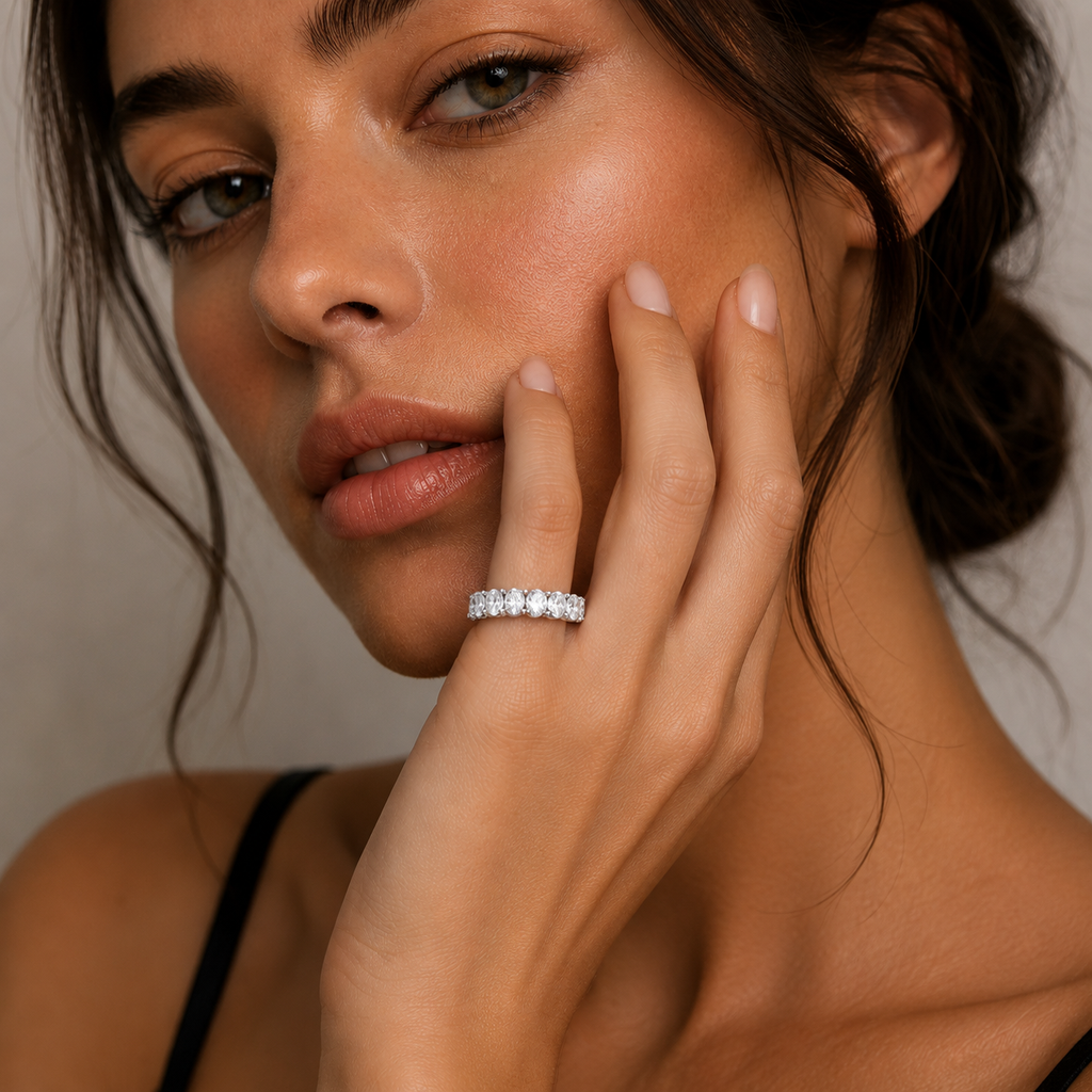 Oval Diamond Eternity Band