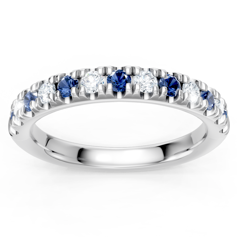 Alternating Diamond & Sapphire Stackable