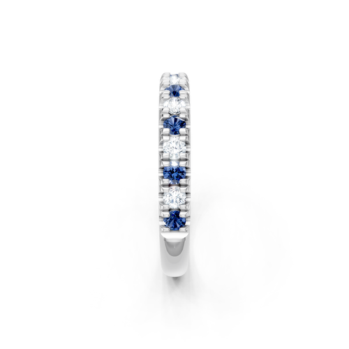 Alternating Diamond & Sapphire Stackable