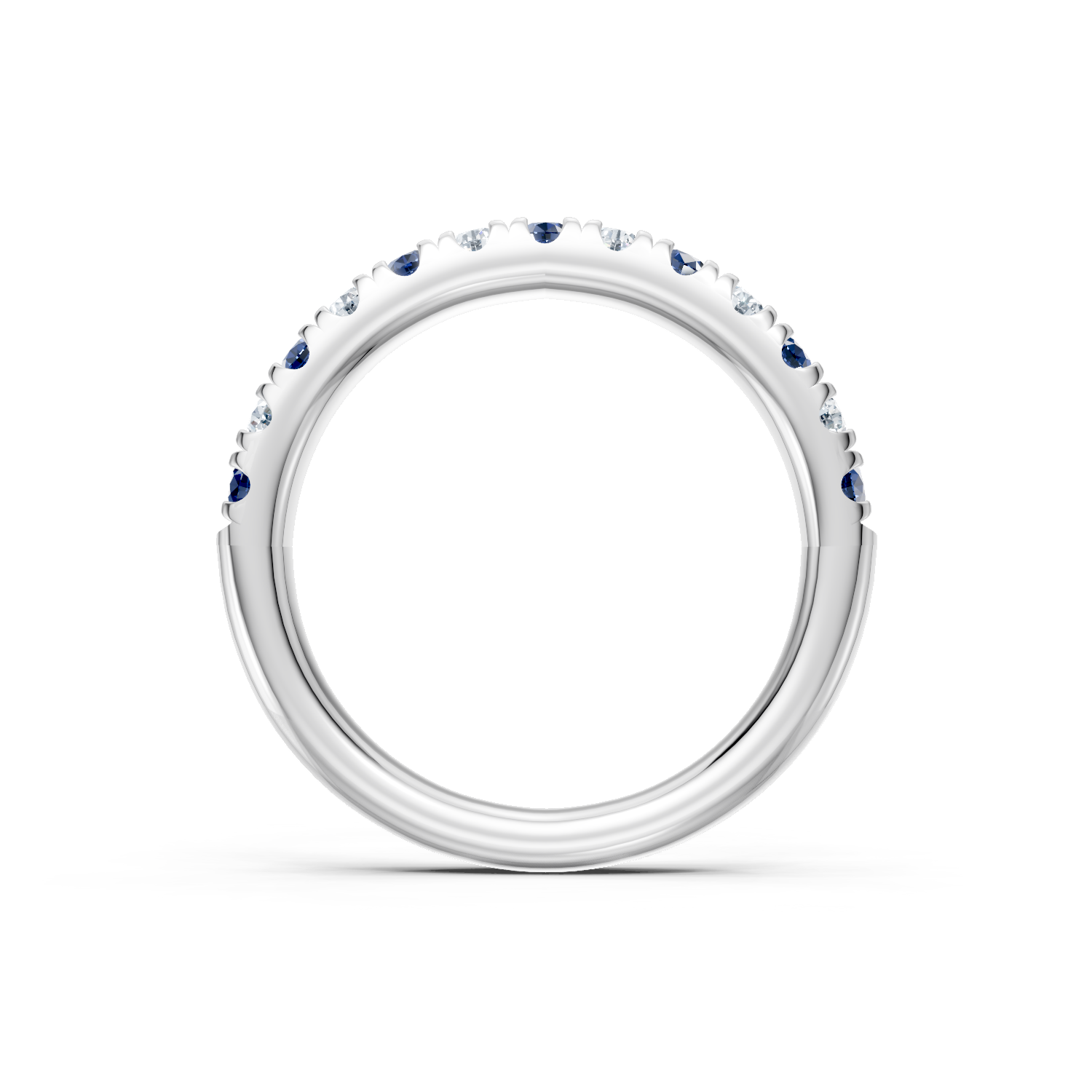 Alternating Diamond & Sapphire Stackable