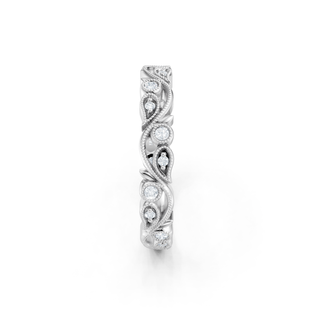 Floral Milgrain Band
