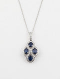 Sapphire Clover Shaped Necklace