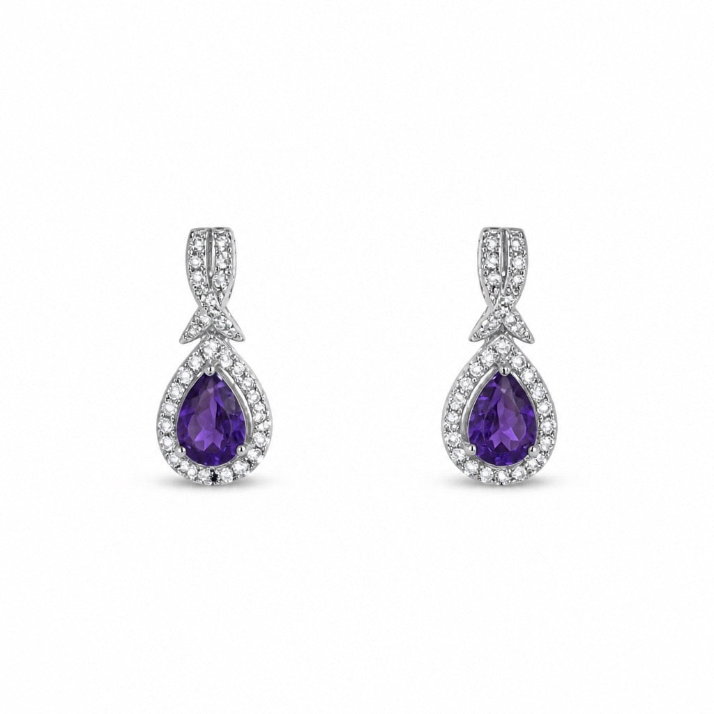 Silver Amethyst Earrings