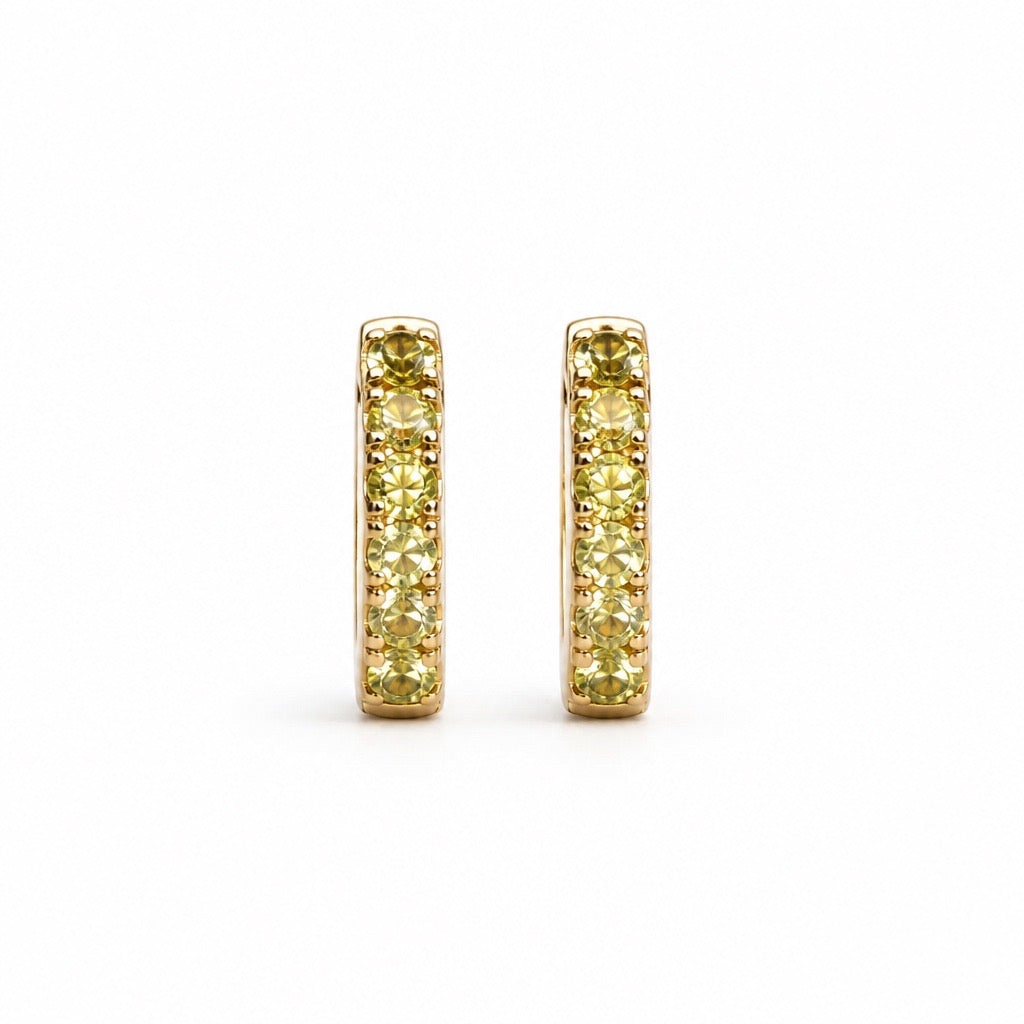 Peridot Huggie Hoops